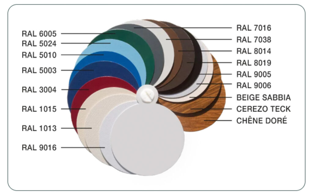 coloris des volets roulants