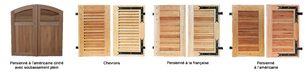 configuration des persiennes en bois