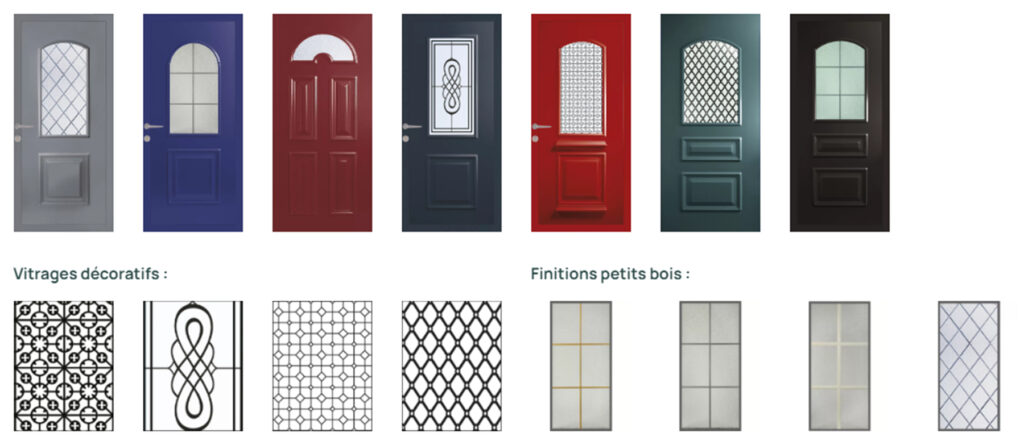 porte d'entrée en aluminium de la gamme classique