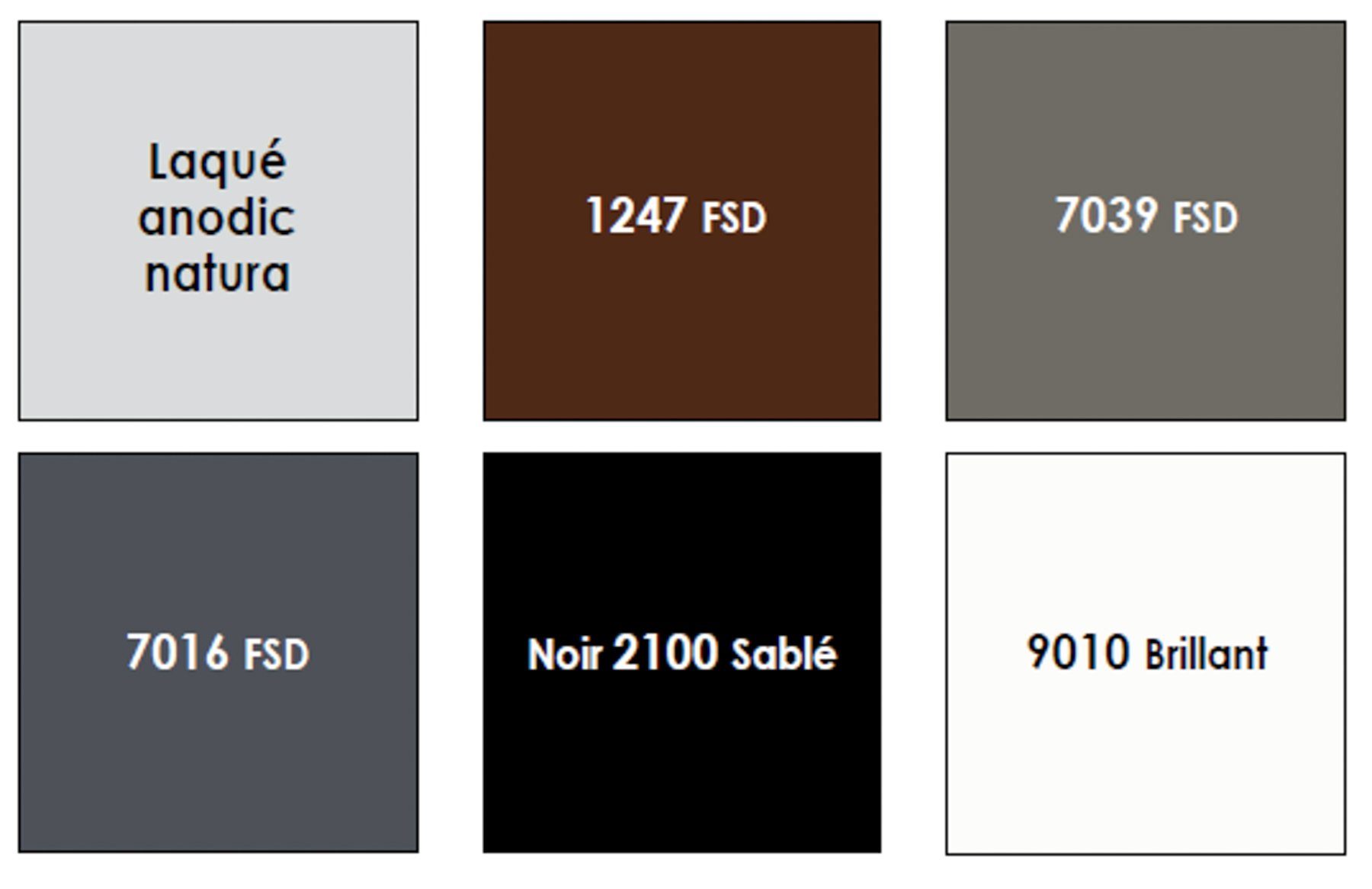 teintes standards des fenêtres