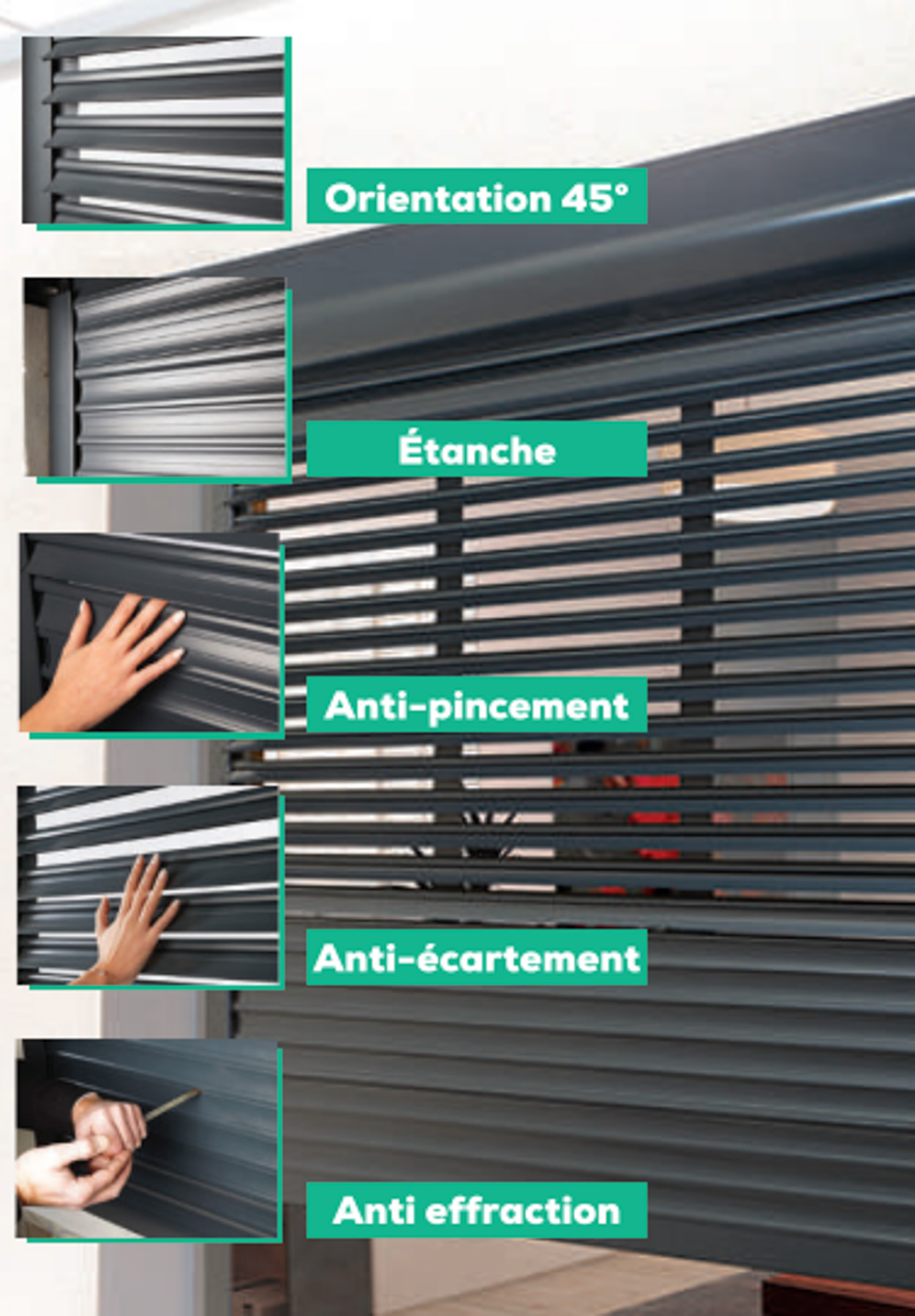 volets à lames orientables